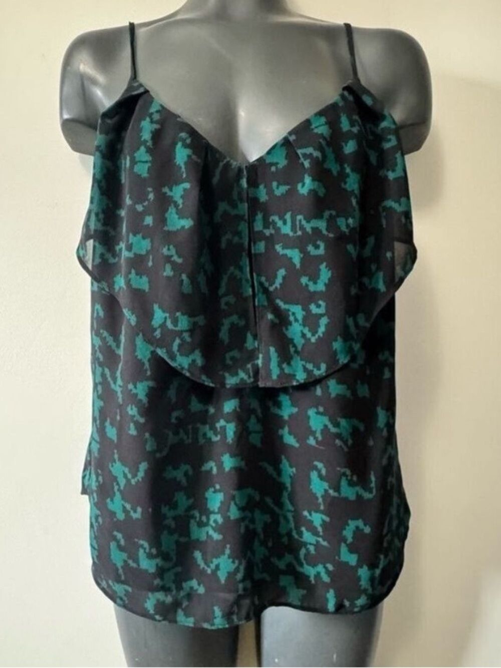 Guess Top Camisole Green Black Small